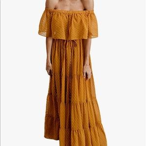 Yellow/Gold off the Shoulder Maxi